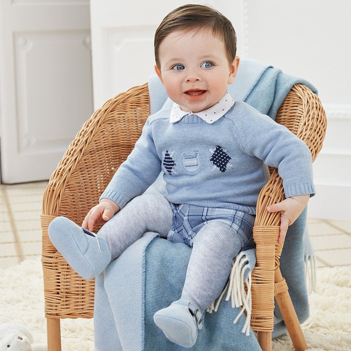 Mayoral Baby Boys Red Jumper & Tartan Shorts Set - 2207