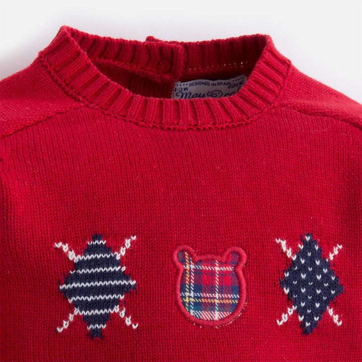 Mayoral Baby Boys Red Jumper & Tartan Shorts Set - 2207