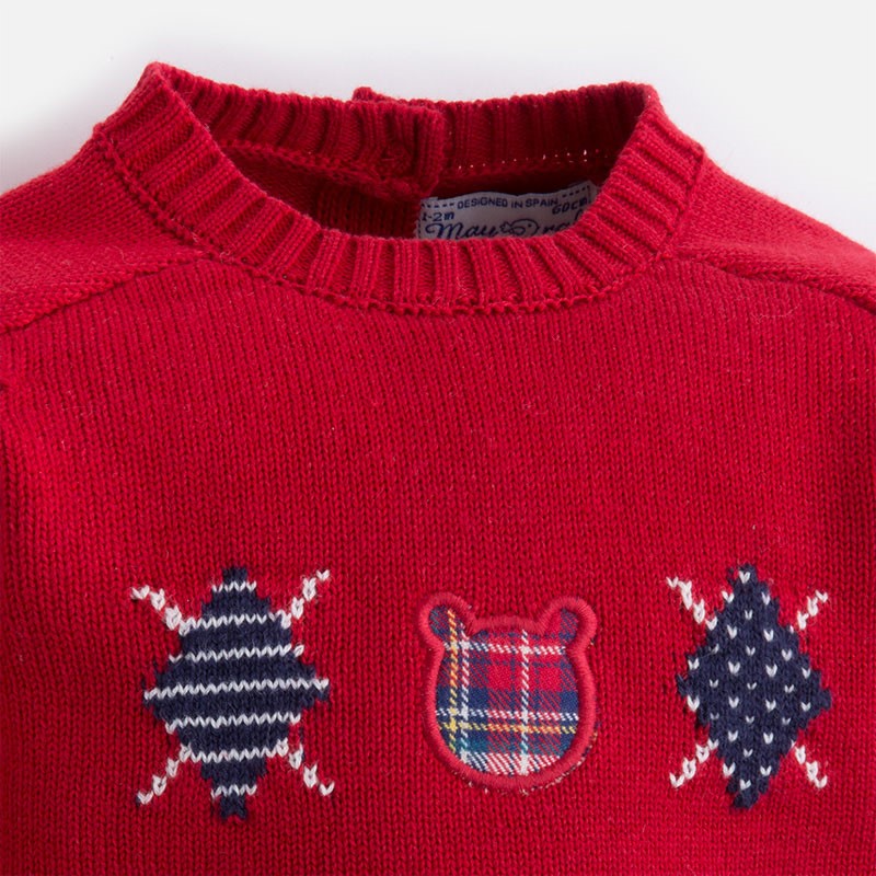 Mayoral Baby Boys Red Jumper & Tartan Shorts Set - 2207