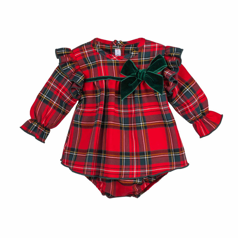 Calamaro Red Tartan Dress & Pants Set -22074