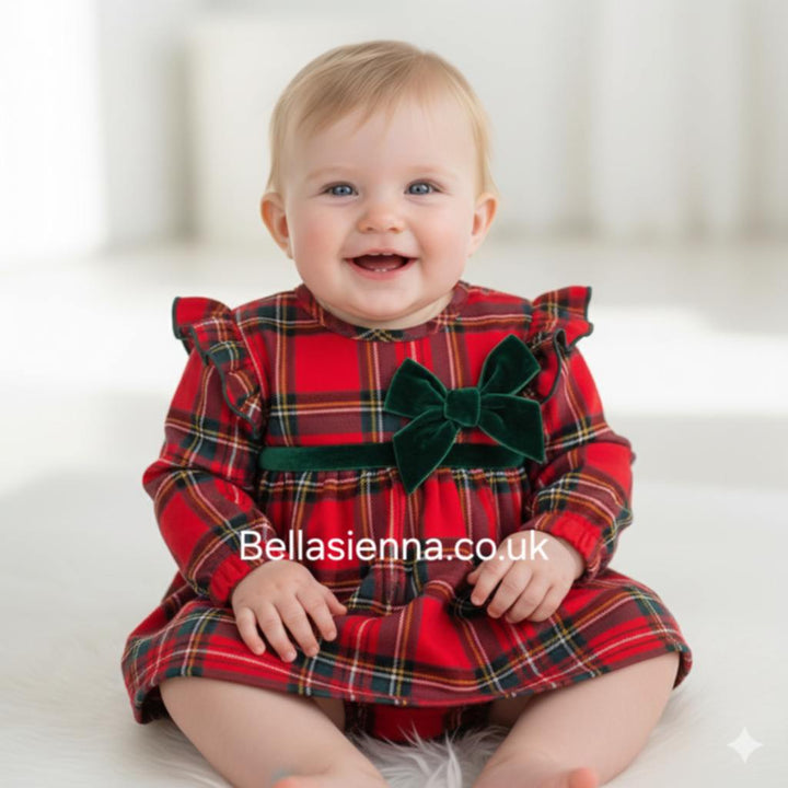 Calamaro Red Tartan Dress & Pants Set -22074
