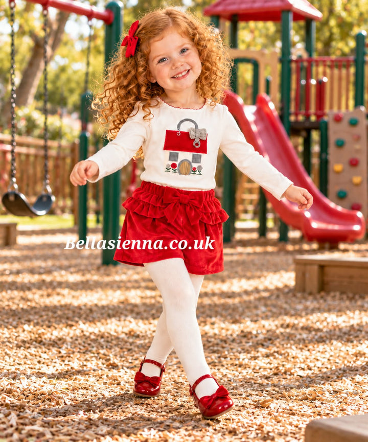 Mayoral Baby Girls Red Winter Short Set