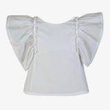 Miranda Girls White & Peach Skirt & Blouse Set - 229