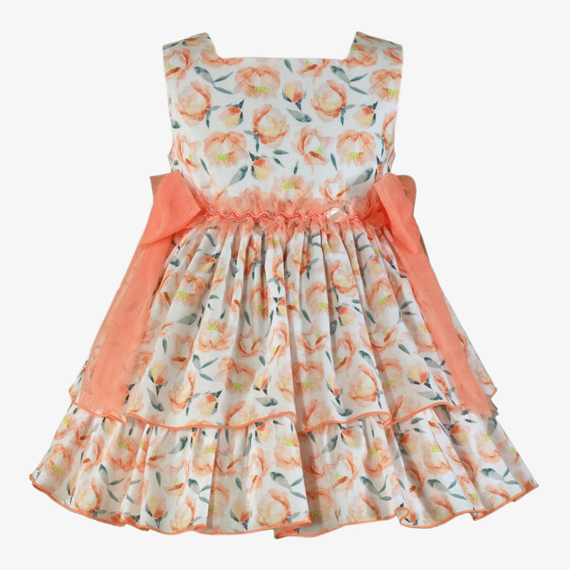 Miranda Girls White & Peach Dress - 229/V