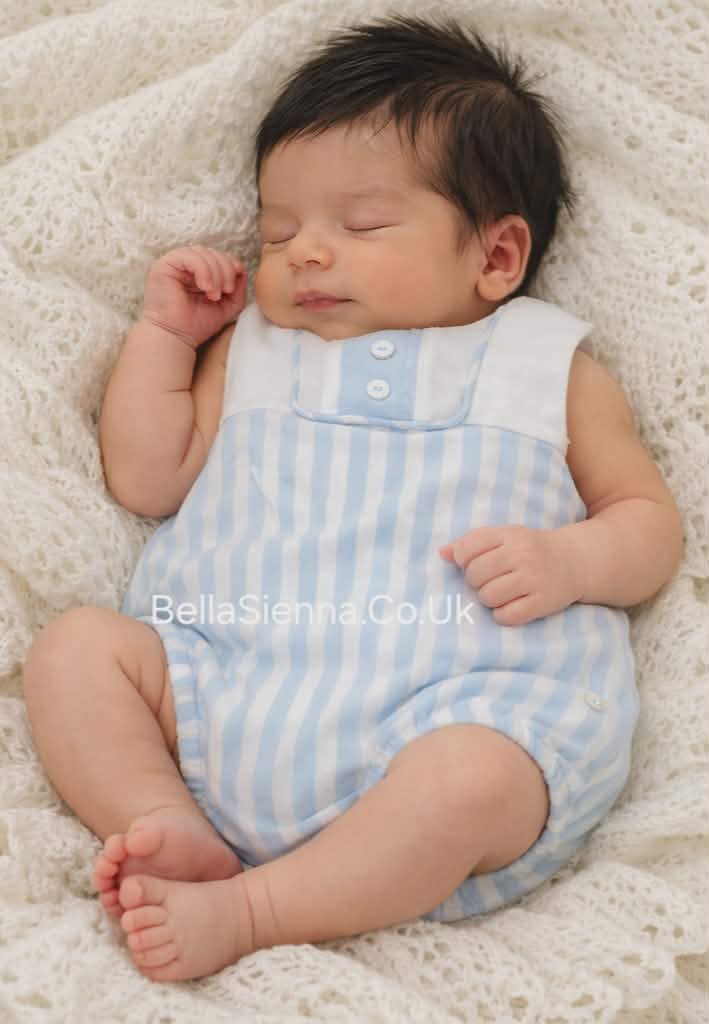 Yoedu Boys Blue & White Stripe Romper - 0911