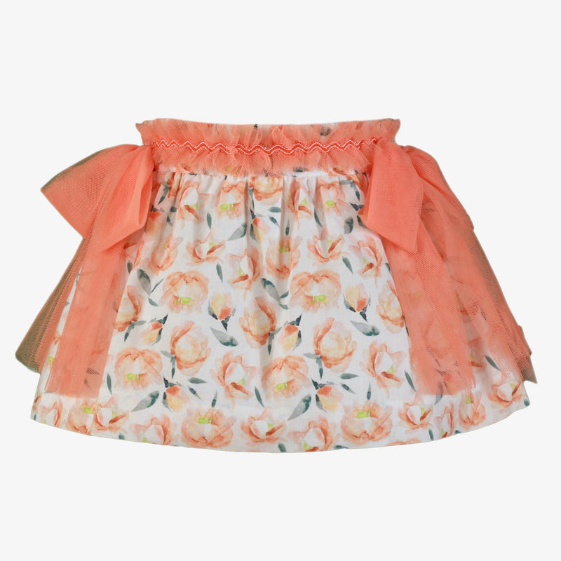 Miranda Girls White & Peach Skirt & Blouse Set - 229