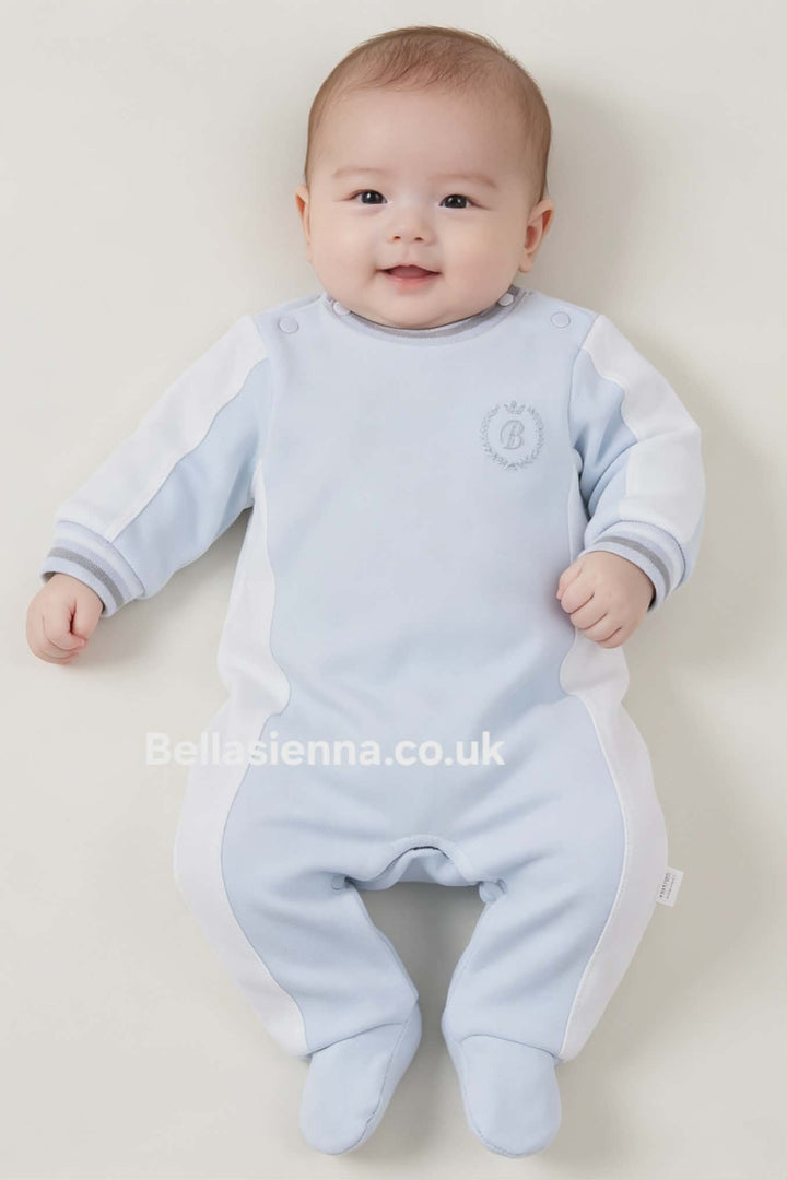 Blues Baby All In One Velour Sleepsuit Babygrow - BB2246