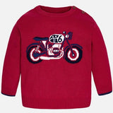 Mayoral Boys Red Jumper With Motorbike & Navy Trousers Set - 2344