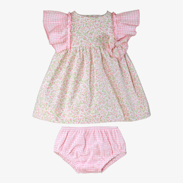 Miranda Baby Girls Pink Floral Print Dress & Pants Set - 23/VB
