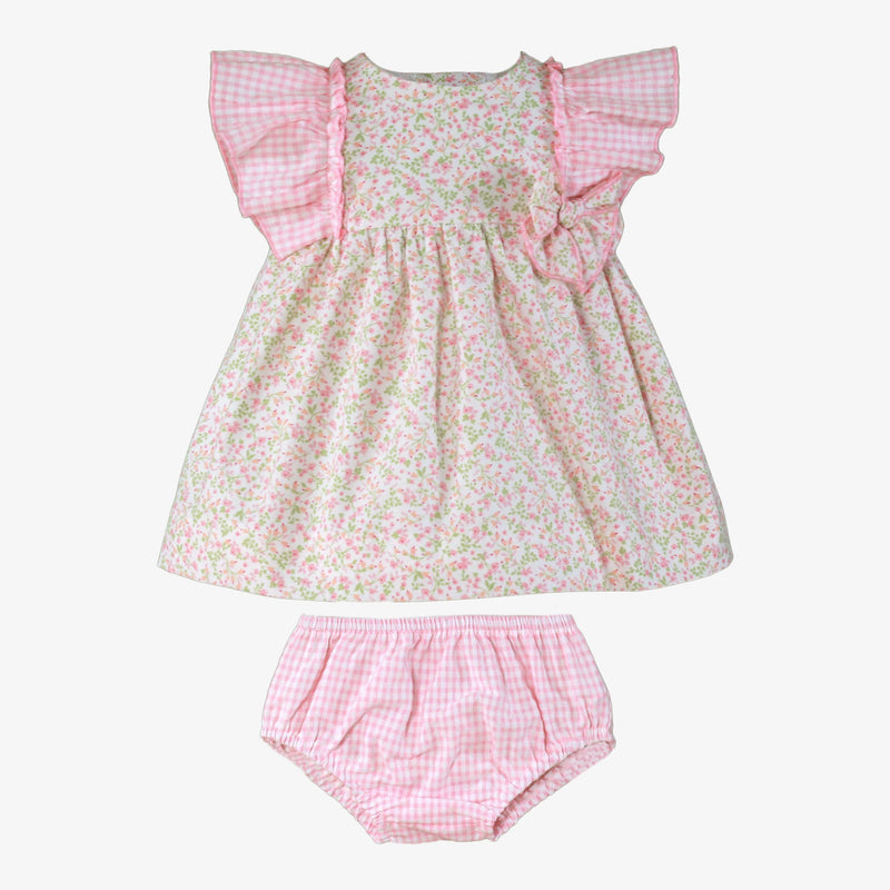 Miranda Baby Girls Pink Floral Print Dress & Pants Set - 23/VB