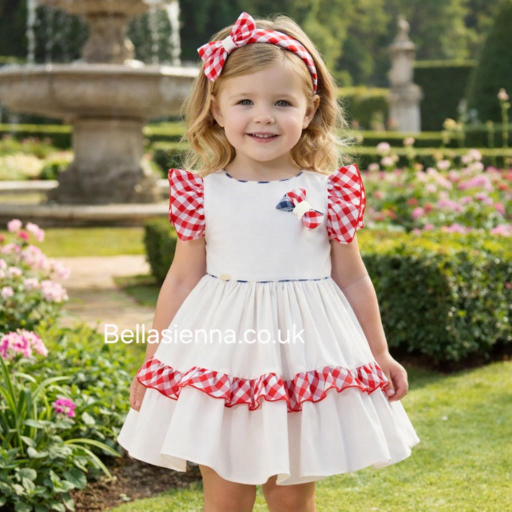 Miranda White, Red & Navy Dress - 241 V