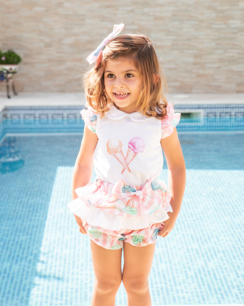 Pink frilly shorts outlet