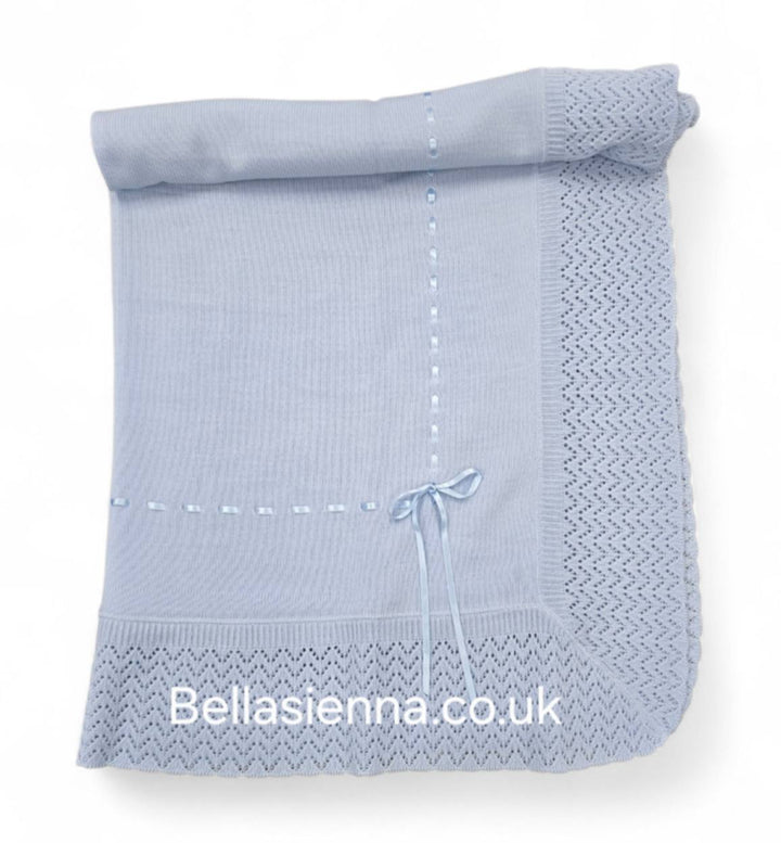Beautiful Traditional Blue Baby Receiving Shawl With Ribbon -2432