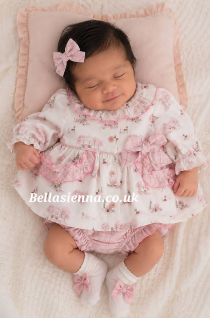 Miranda Baby Girls Pink "Winter Scene" Dress & Pants Set - 24/VB
