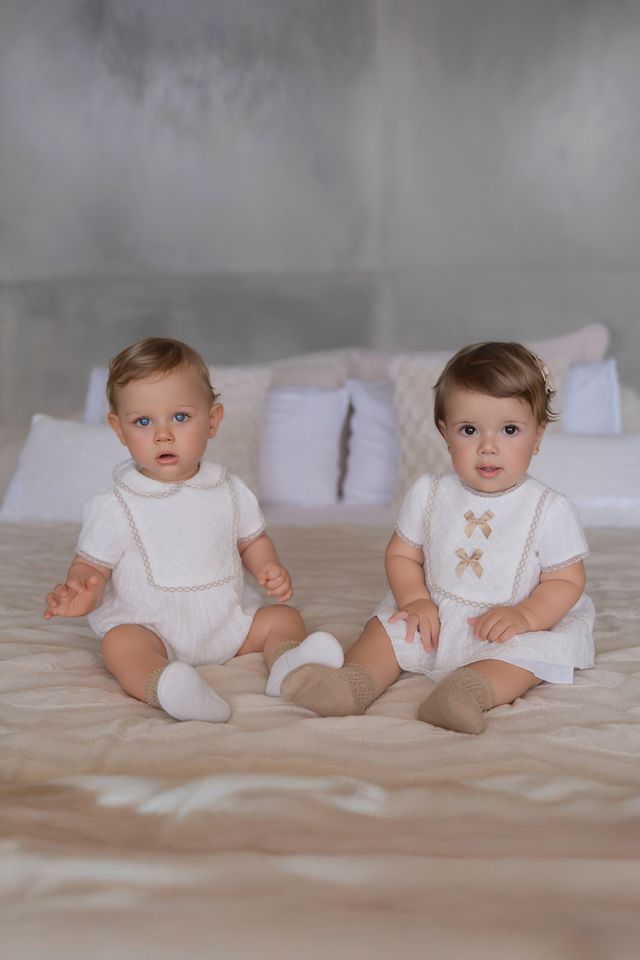 Miranda Baby Ivory & Beige Romper - 0024/P