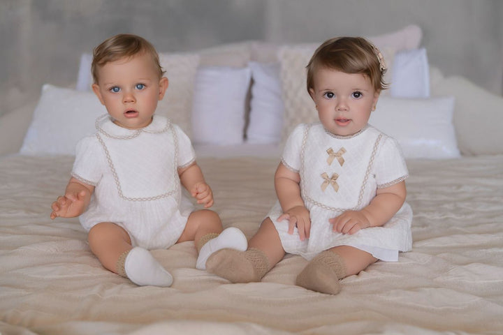 Miranda Baby Ivory & Beige Romper - 0024/P