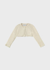 Mayoral Champagne With Gold Fleck Tricot Cardigan - 306 - 44 - Champagne