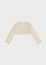 Mayoral Champagne With Gold Fleck Tricot Cardigan - 306 - 44 - Champagne