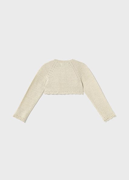 Mayoral Champagne With Gold Fleck Tricot Cardigan - 306 - 44 - Champagne