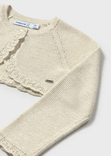 Mayoral Champagne With Gold Fleck Tricot Cardigan - 306 - 44 - Champagne