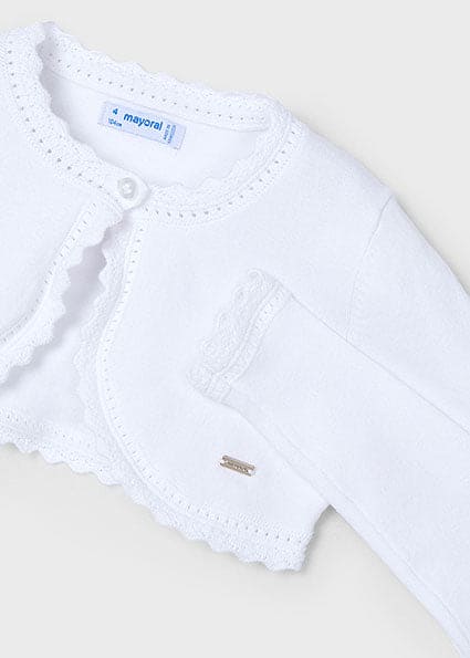 Mayoral Girls Tricot Cardigan - White - 320 - 89 - BLANCO