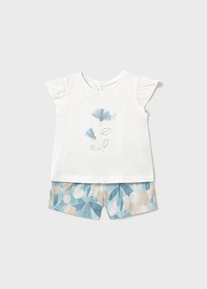 Mayoral Baby Girls Blue Floral Shorts Set - 1237