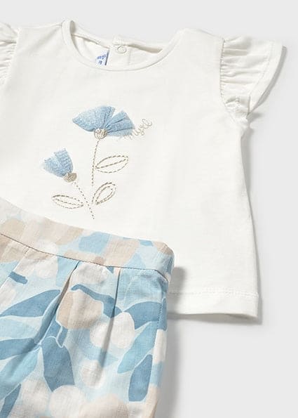 Mayoral Baby Girls Blue Floral Shorts Set - 1237