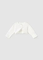 Mayoral Girls Pretty Natural White Shimmer Cardigan With Lace Detail - 1308 - 16 Natural