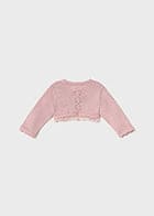 Mayoral Girls Pretty Pink Shimmer Cardigan With Lace Detail - 1308 - 19 - Rosa Baby