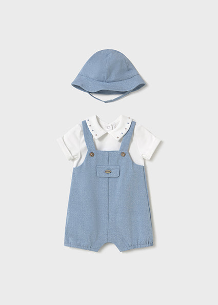 Mayoral Baby Boys Better Cotton Romper & Matching Sun Hat - 1605