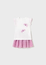 Mayoral Baby Tulle Skirt And Top Set - Mauve - 1929