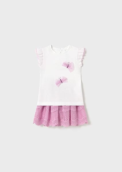 Mayoral Baby Tulle Skirt And Top Set - Mauve - 1929