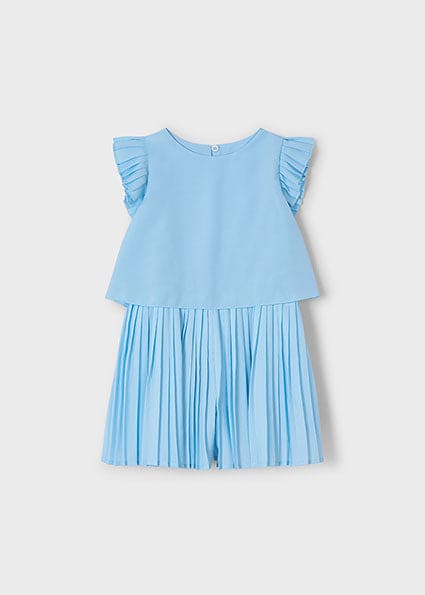 Mayoral Girls Light Blue Pleated Playsuit - 3871