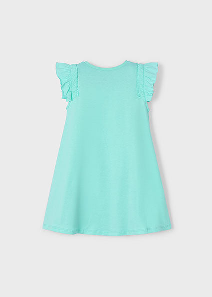 Mayoral Girls Aqua "Ice Cream" Dress & Matching HandBag - 3940