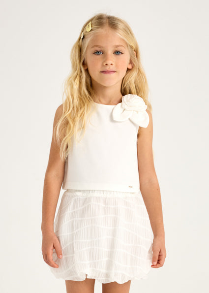 Mayoral Girls Cream Skirt & Top Set - 3966
