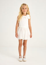 Mayoral Girls Cream Skirt & Top Set - 3966