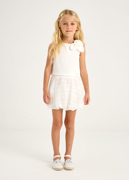 Mayoral Girls Cream Skirt & Top Set - 3966