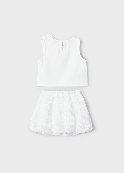 Mayoral Girls Cream Skirt & Top Set - 3966