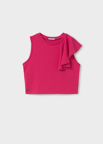 Mayoral Older Girls Trendy Pink Top & Black Shorts Set - 6034 & 272
