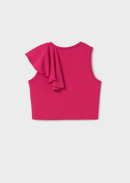 Mayoral Older Girls Trendy Pink Top & Black Shorts Set - 6034 & 272