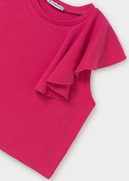 Mayoral Older Girls Trendy Pink Top & Black Shorts Set - 6034 & 272