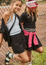 Mayoral Older Girls Trendy Black & White Shorts & Top Set - 6041 & 6216