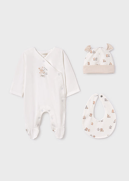 Mayoral Unisex Baby "Teddy Bear" Three Piece Babygrow Hospital Set - 9907
