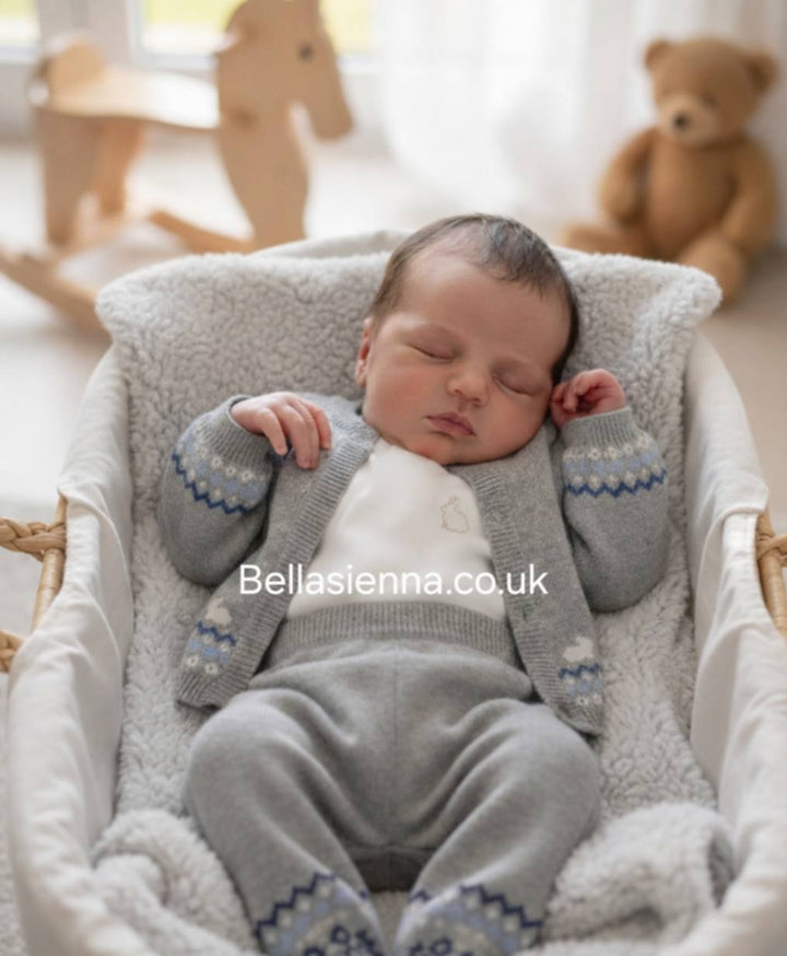 Mayoral Baby Boys Three Piece Fine Knitted Bunny Outfit - 2511 - grey