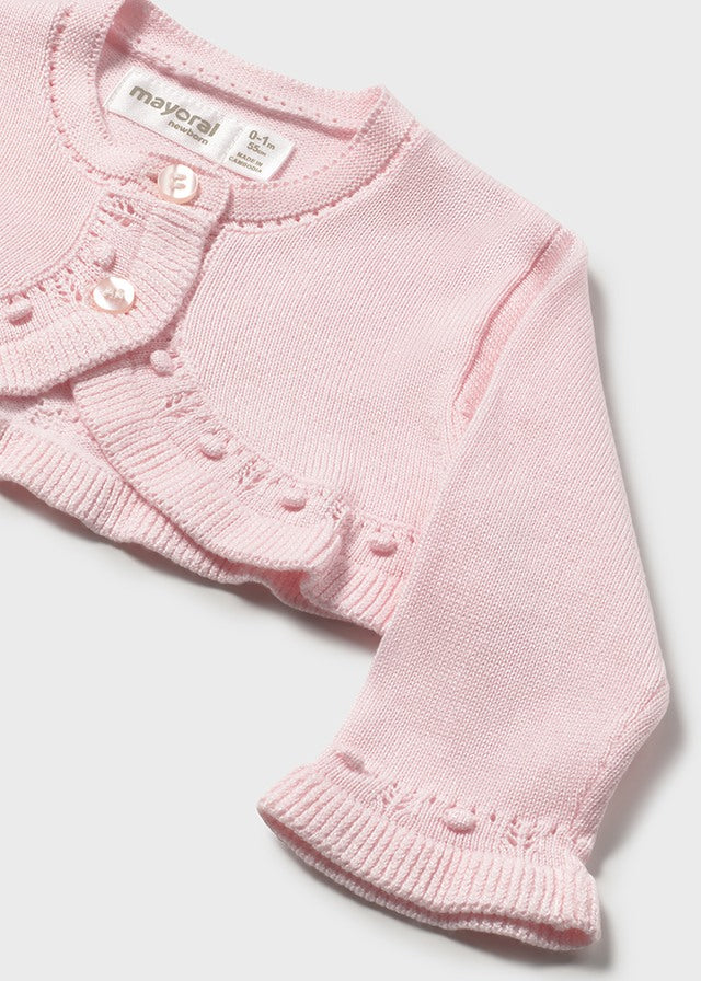 Mayoral Baby Girls Pink Knitted Cardigan - 318 - 34 - Rosa Baby
