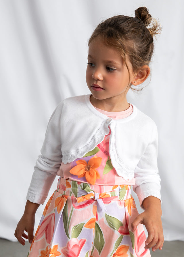 Mayoral Girls White Bolero Cardigan - 320 - 79 - Blanco