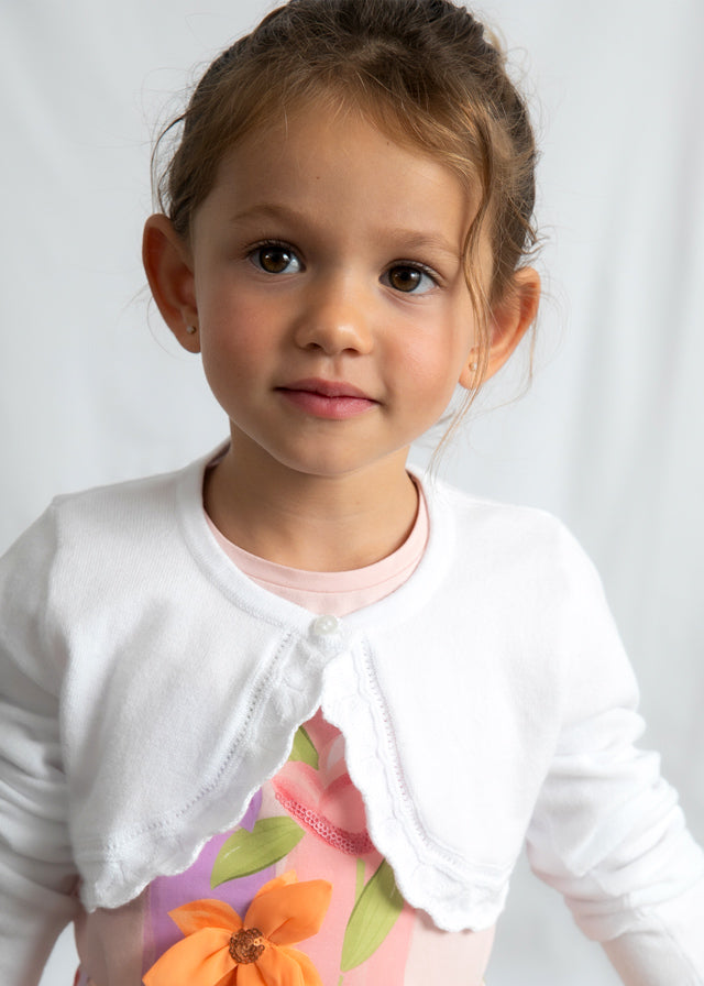 Mayoral Girls White Bolero Cardigan - 320 - 79 - Blanco