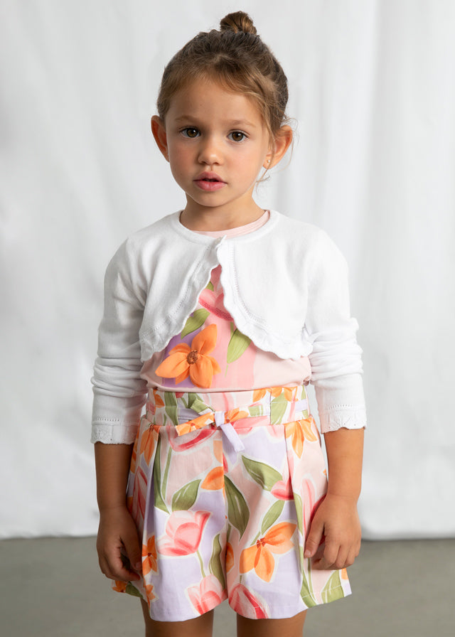 Mayoral Girls White Bolero Cardigan - 320 - 79 - Blanco