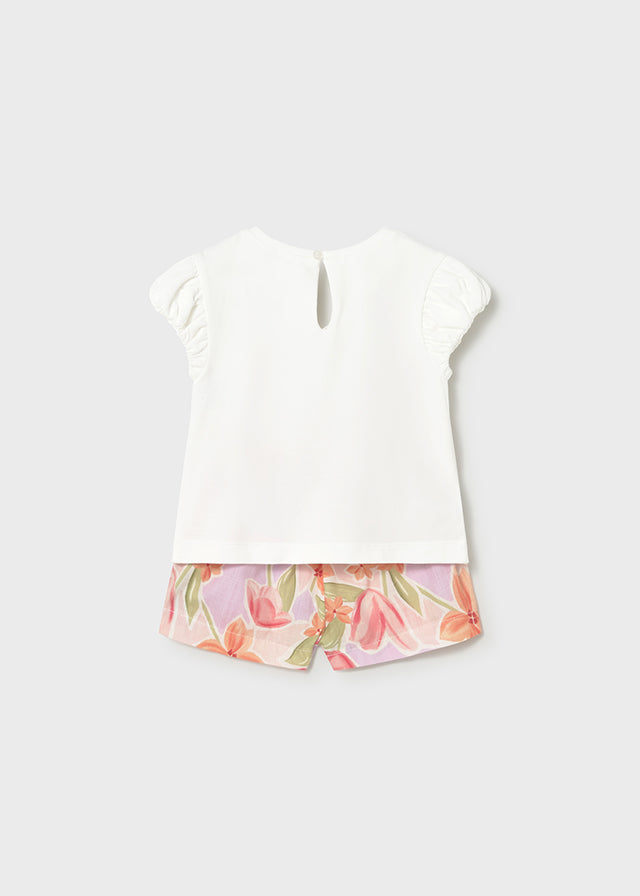 Mayoral Girls Floral T-shirt & Shorts Set - 1213