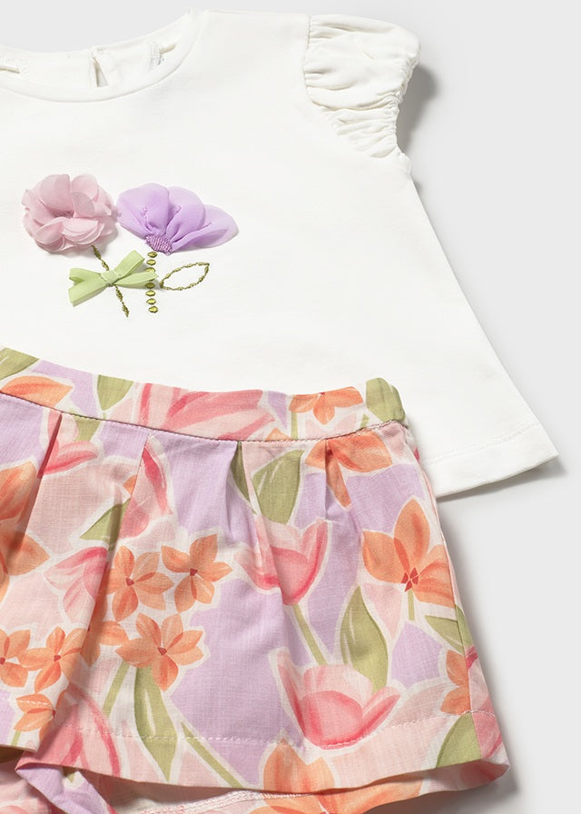 Mayoral Girls Floral T-shirt & Shorts Set - 1213